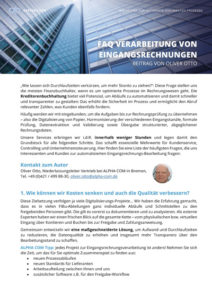 Cover von FAQ Verarbeitung von Eingangsrechnungen